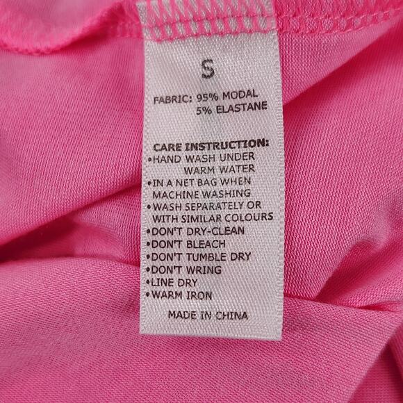 Stripe & Stare Spagehtti Bodysuit One Piece Womens Small Pink Lace Trim Stretch - Picture 5 of 7